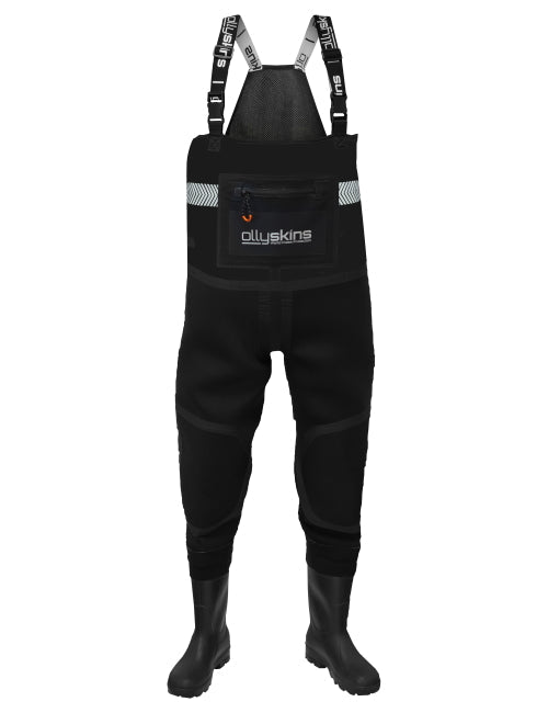 Ollyskins 2910 5mm Neoprene S5 Safety Chest Wader, AntiCut/Abrasion Resistant Knees