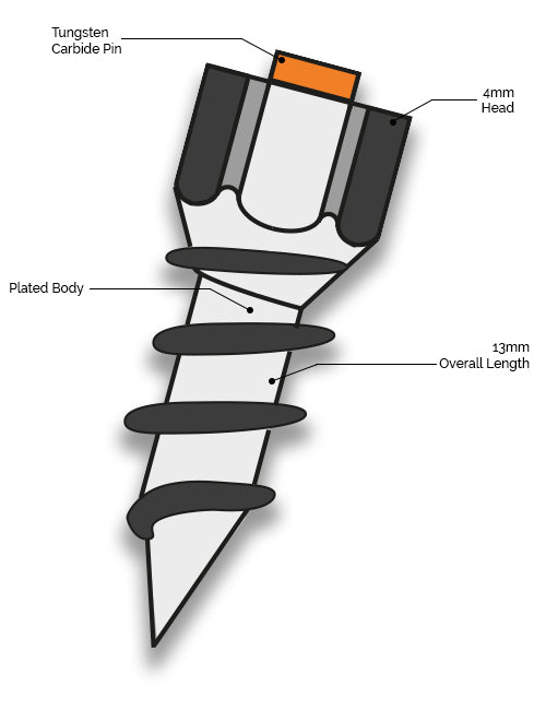 1255 Tungsten Carbide Boot Stud, Per Extra Stud